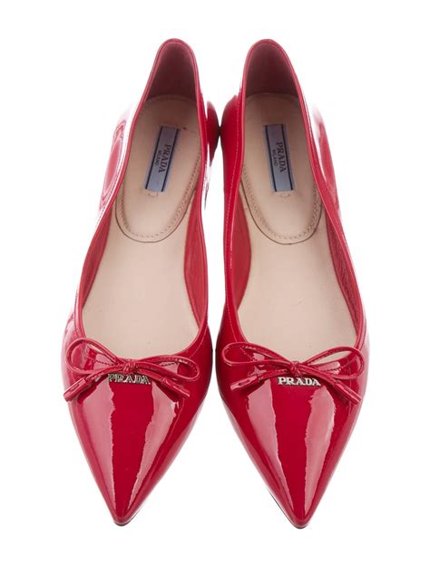 prada red pointed toe flats|Prada flats for women.